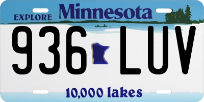 MN license plate 936LUV