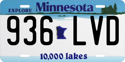 MN license plate 936LVD