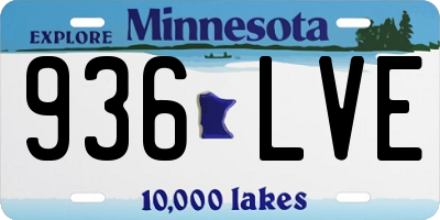 MN license plate 936LVE