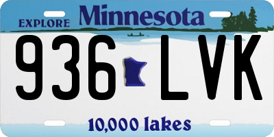 MN license plate 936LVK