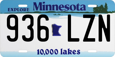 MN license plate 936LZN