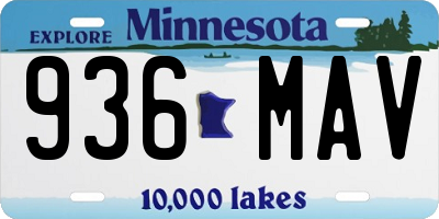 MN license plate 936MAV