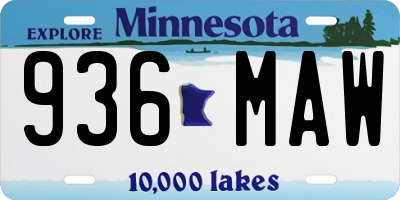 MN license plate 936MAW