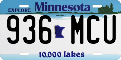 MN license plate 936MCU