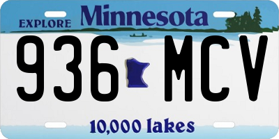 MN license plate 936MCV