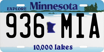 MN license plate 936MIA