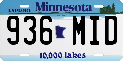 MN license plate 936MID