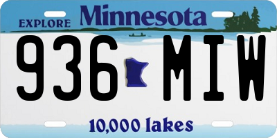 MN license plate 936MIW