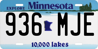 MN license plate 936MJE