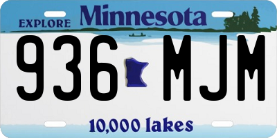 MN license plate 936MJM