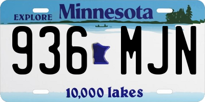 MN license plate 936MJN