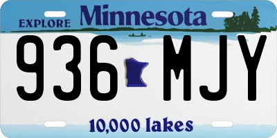 MN license plate 936MJY