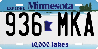 MN license plate 936MKA