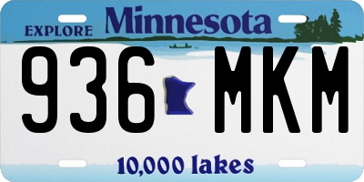 MN license plate 936MKM