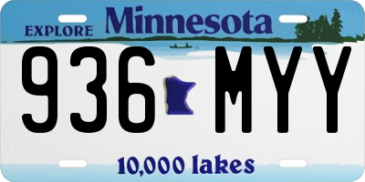 MN license plate 936MYY