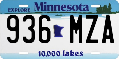 MN license plate 936MZA