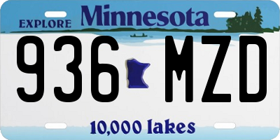MN license plate 936MZD