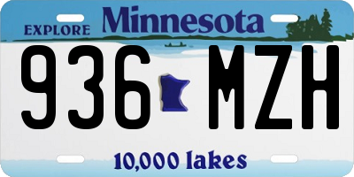 MN license plate 936MZH