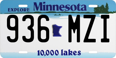 MN license plate 936MZI