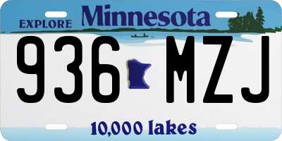 MN license plate 936MZJ