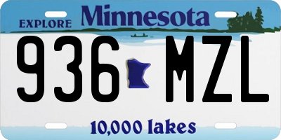 MN license plate 936MZL