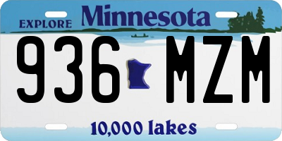 MN license plate 936MZM