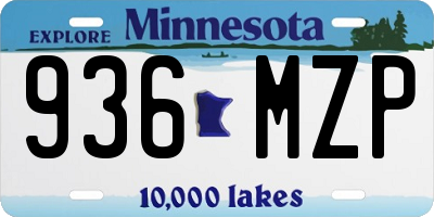 MN license plate 936MZP