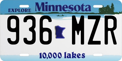 MN license plate 936MZR