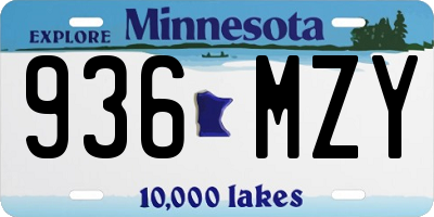 MN license plate 936MZY