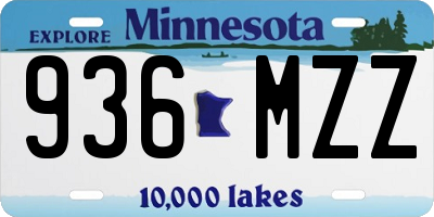 MN license plate 936MZZ