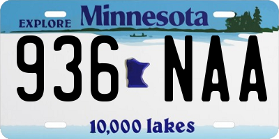 MN license plate 936NAA