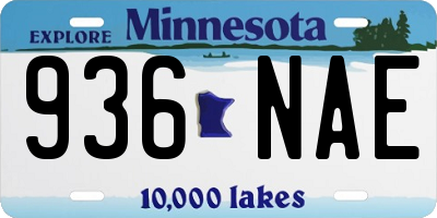 MN license plate 936NAE