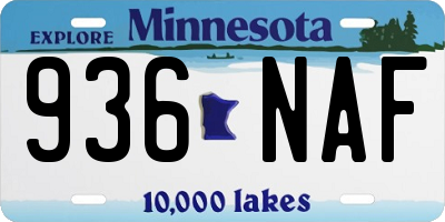 MN license plate 936NAF
