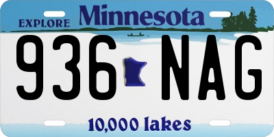 MN license plate 936NAG