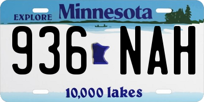 MN license plate 936NAH