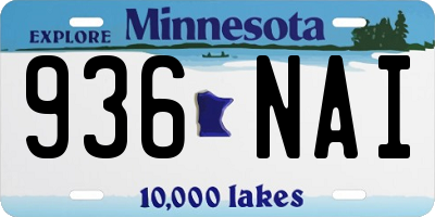 MN license plate 936NAI
