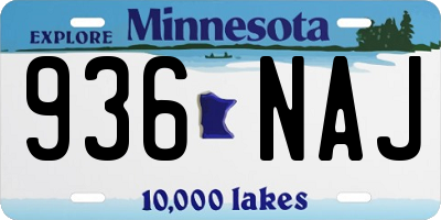 MN license plate 936NAJ