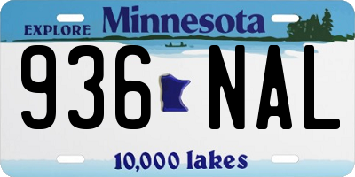 MN license plate 936NAL