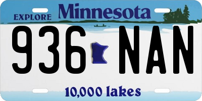 MN license plate 936NAN