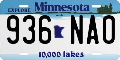MN license plate 936NAO