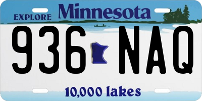MN license plate 936NAQ