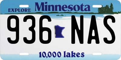 MN license plate 936NAS