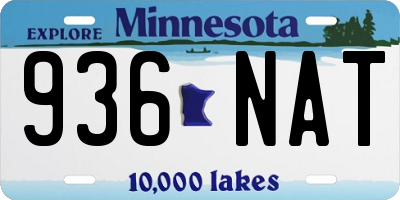 MN license plate 936NAT