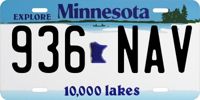 MN license plate 936NAV