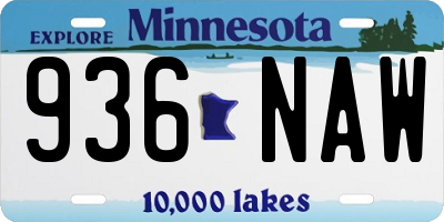 MN license plate 936NAW