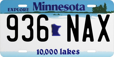 MN license plate 936NAX