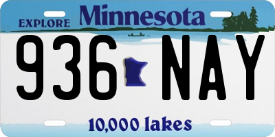 MN license plate 936NAY