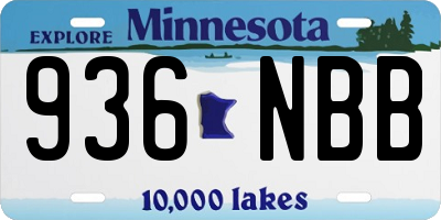 MN license plate 936NBB