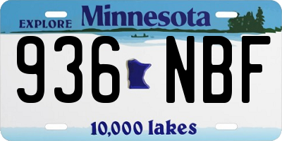 MN license plate 936NBF