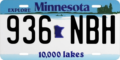 MN license plate 936NBH